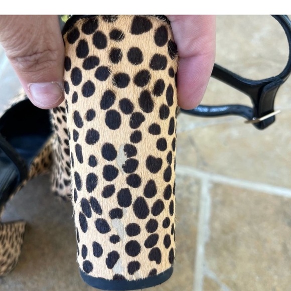 ASOS leopard print Pioneer leather platform heels size 7 blogger favorite - Picture 2 of 5